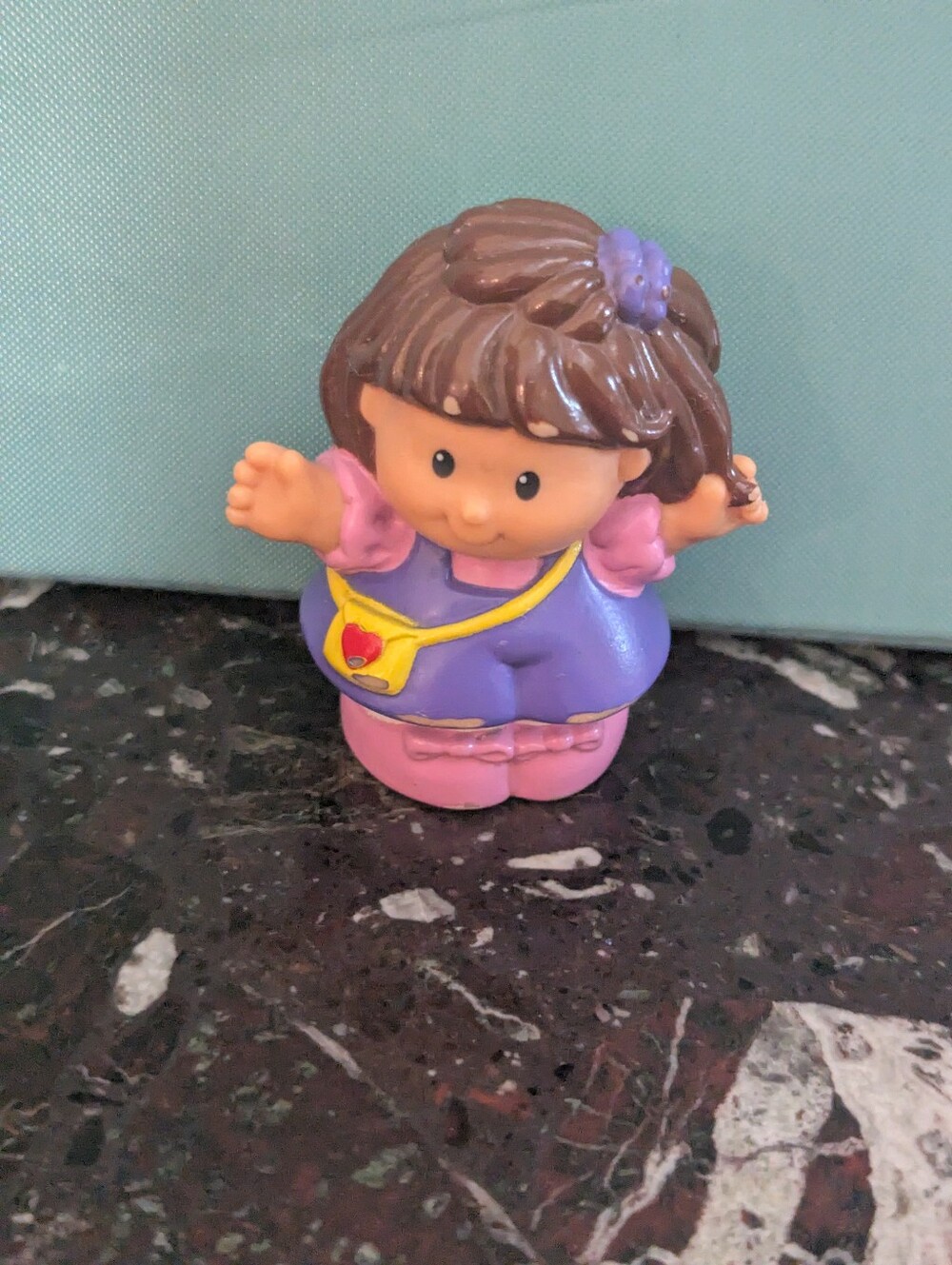 Little People - Purple and Pink Kids Doll Figurine with Yellow Purse